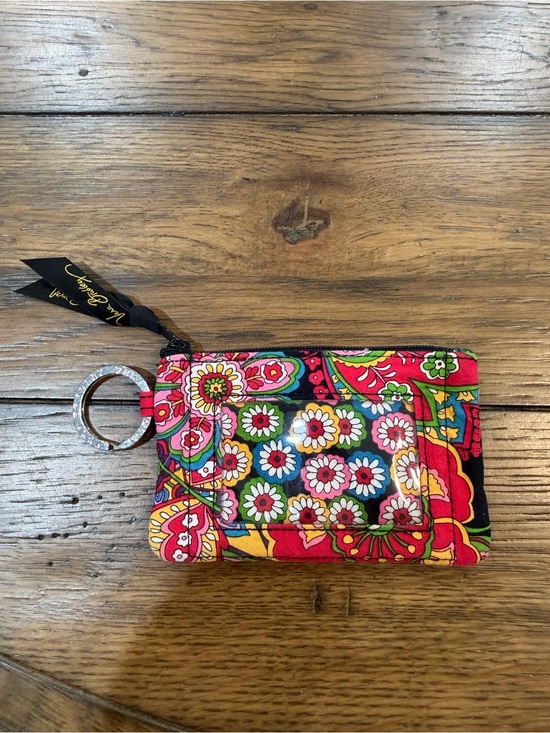 Vera Bradley Handbags - Vera Bradley Pink Multi Floral Quilted Zip Keyring Card Case